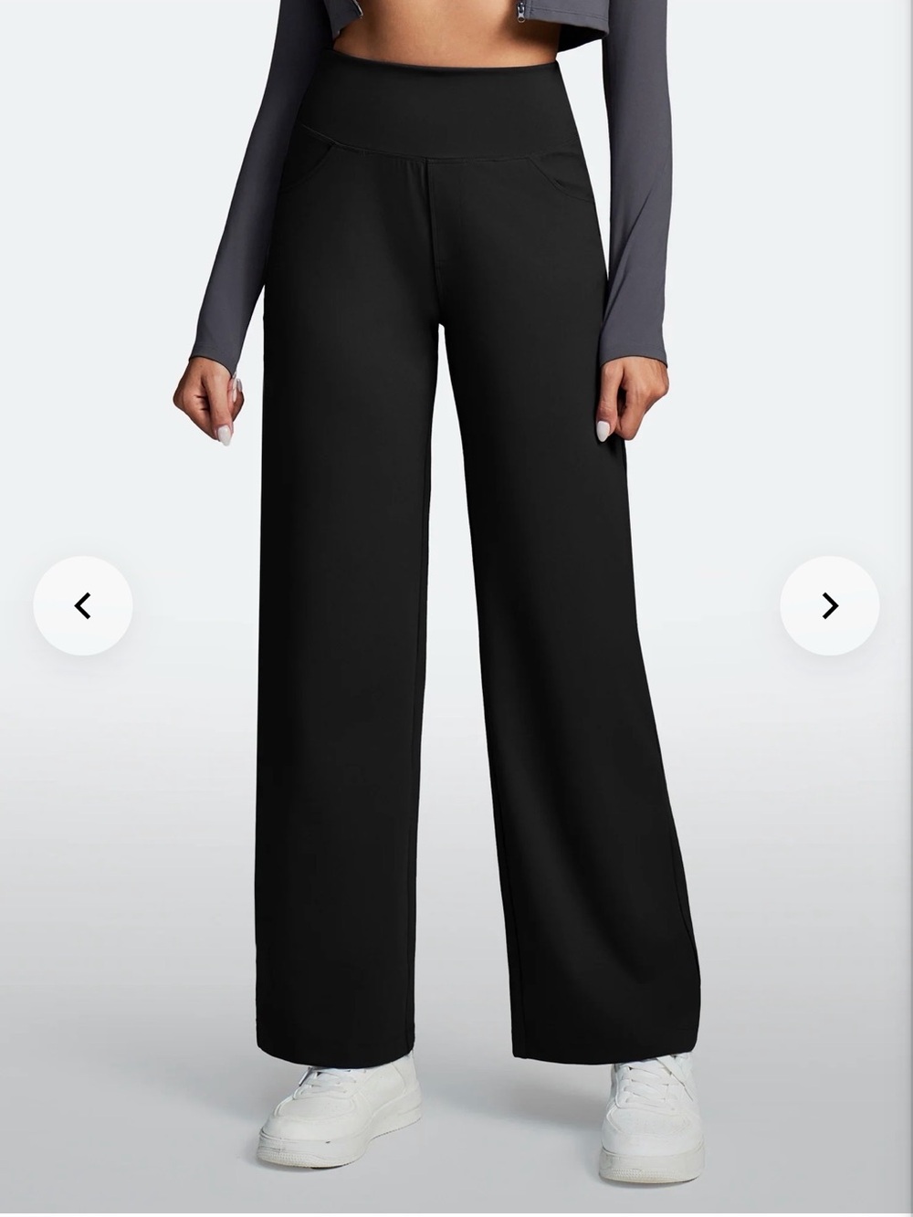 Diuga Wide-Leg High-Waist Women's Pants - Black